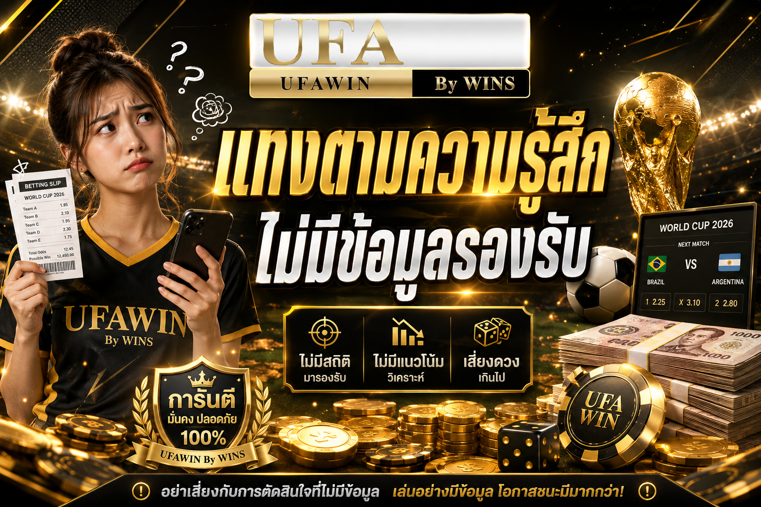 1. แทงตามความรู้สึก ไม่มีข้อมูลรองรับ